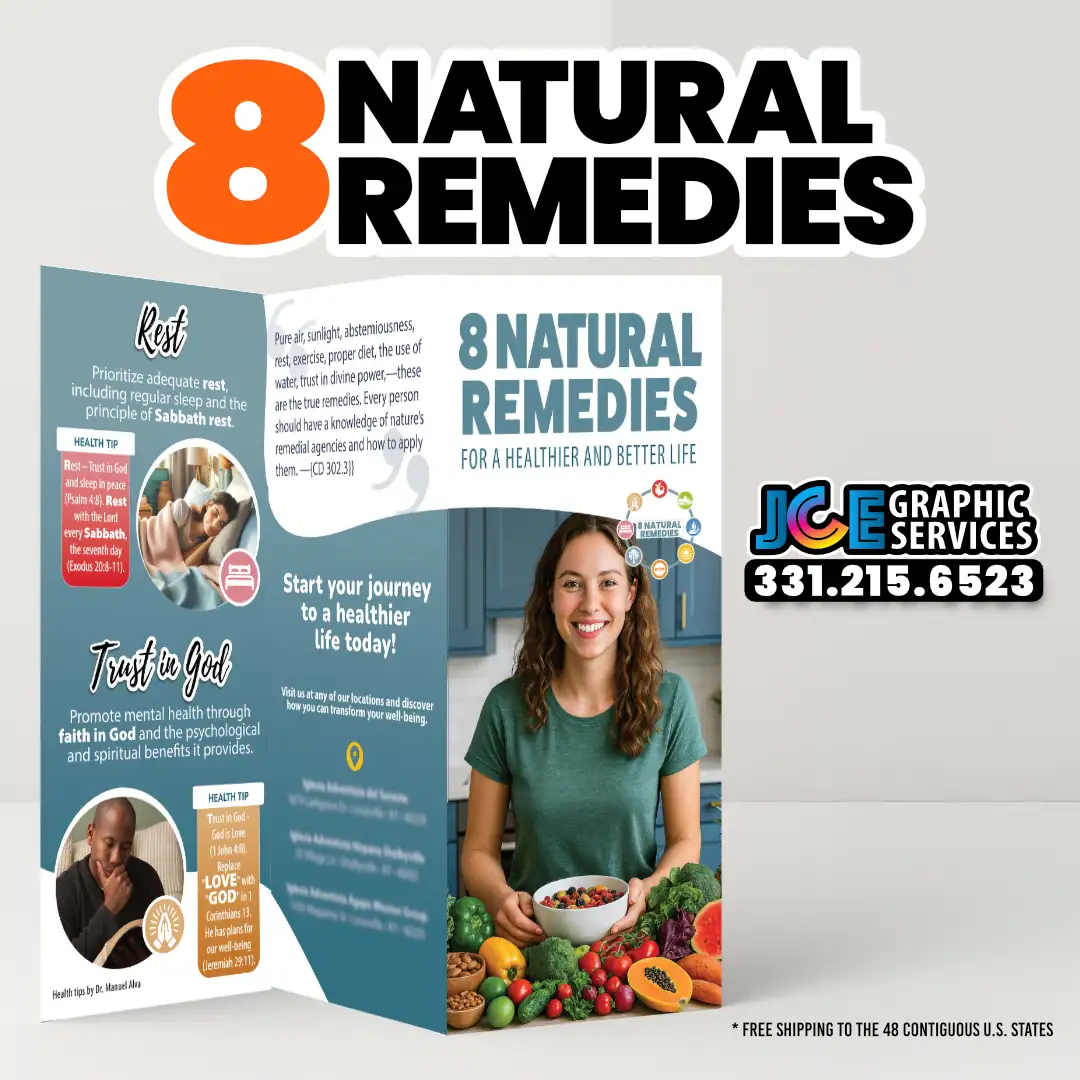 8 Natural Remedies trifold brochure